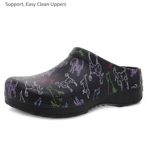 Dansko Women's Kane Slip-On Mule Clog - 39- dogs print. Worn twice